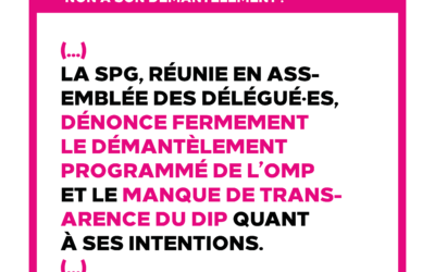 Pour le maintien de la qualité des prestations à l’OMP ; non à son démantèlement !