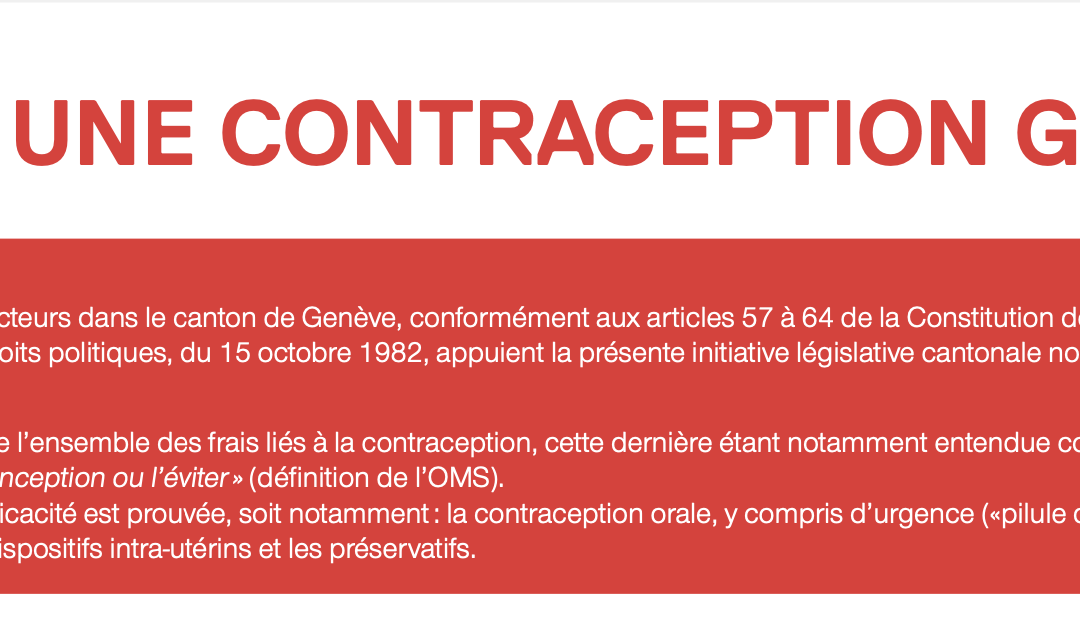 Pour une contraception gratuite (PS)