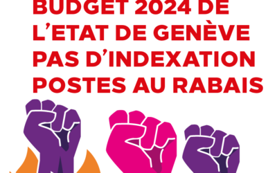 🔥✊😤 Projet de budget 2024 de l’Etat de Genève | PAS D’INDEXATION | POSTES AU RABAIS