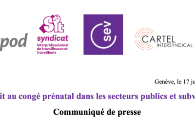 Pour le droit au congé prénatal dans les secteurs publics et subventionnés !