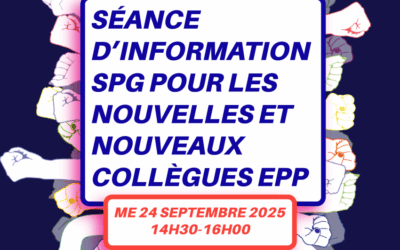 📢 Séance d’information SPG pour les nouvelles et nouveaux collègues EPP