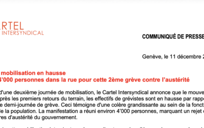 Plus de 4’000 personnes dans la rue !