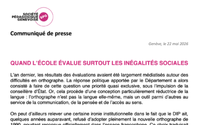 ✒ CP SPG | QUAND L’ÉCOLE ÉVALUE SURTOUT LES INÉGALITÉS SOCIALES